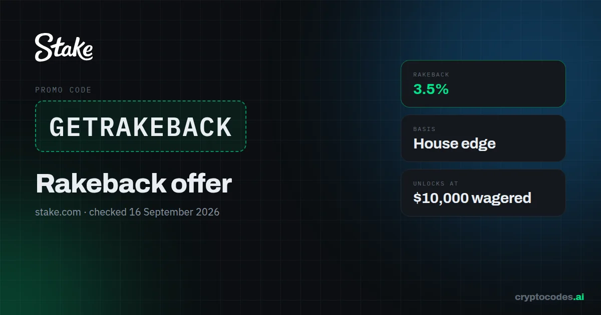 Stake promo code GETRAKEBACK — Rakeback offer
